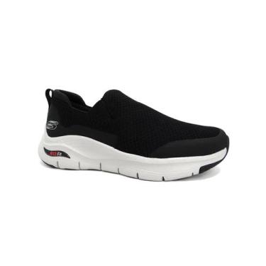 Imagem de Tenis Skechers Masculino Arch Fit 232040 Preto/Branco, 40, Preto, Bran