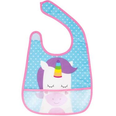 Imagem de Babador prático com Bolso fecho ajustável Unicórnio Buba