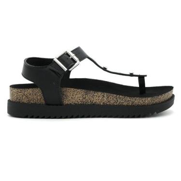 Imagem de Sandália Feminina Moleca Original Fivela Plataforma Leve 114, 36, Pret