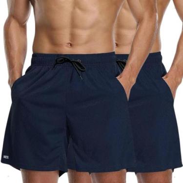 Imagem de Kit 2 Bermuda Masculina Dry Fit Premium Treino Academia Gym - MPR, Azu