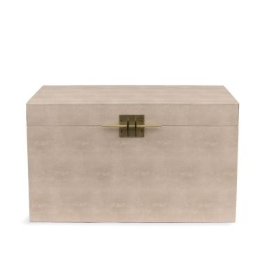 Imagem de Baú Decorativo em MDF com Revestimento em PU Bege 52cm 22591G Mart