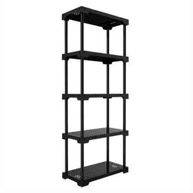 Imagem de Estante Modular Multiuso 5 Prateleiras 25kg Plástico 70cm Preto Grifit