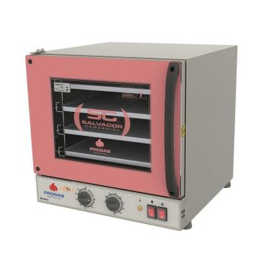 Imagem de Forno Turbo Elétrico Progás Elétrica PRP-004 em Aço Inox com 4 Assadeiras Fast Oven Rosa 220V