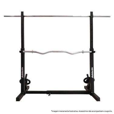 Imagem de Suporte Cavalete Ajustável Athletic 120kg para Agachamento e Supino Semi Profissional Residencial