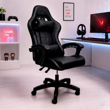 Imagem de Cadeira Gamer Ergonômica Reclinável com Almofadas Lombar e Cervical  m