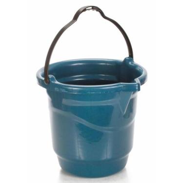 Imagem de Balde de plástico redondo azul com alça 8 litros para lavanderia multi