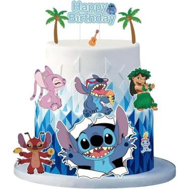 Imagem de Topo de bolo Yawtncyw 10 peças azul com tema de desenho animado para a