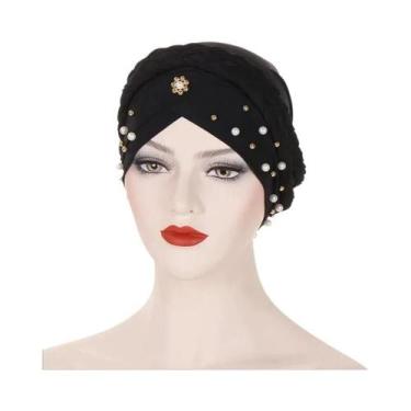 Imagem de Lenço Hijab Multicolorido Com Contas Para Mulheres Muçulmanas, Turbant