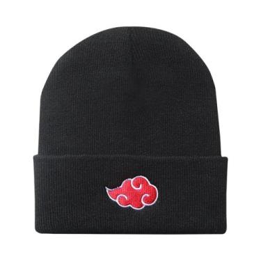 Imagem de Gorro De Inverno Unissex Preto Tricotado Com Bordado De Anime Ninja, N
