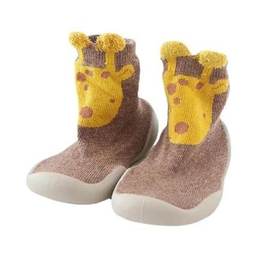 Imagem de Meias De Chão De Tricô Com Estampa De Leopardo Para Bebês E Crianças P