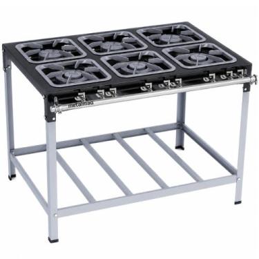 Imagem de Fogao Industrial 6 Bocas M-15 M/m S2000 30X30 Perfil 6,5Cm Com Porta P