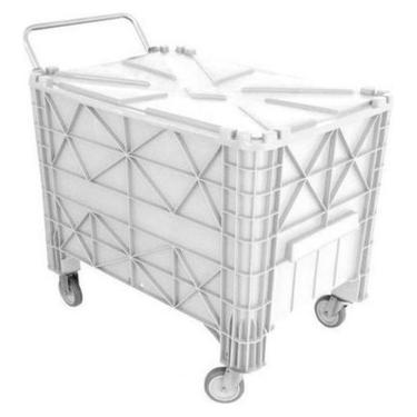 Imagem de Carrinho para Coleta de Lixo Carrinho Caixa Completa Lixo Carga 370 l Branco para Armazenamento e Descarte de Resíduos