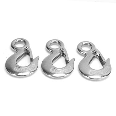 Imagem de Gancho de levantamento de deslizamento, gancho de deslizamento de olho com trava de segurança 3PCS Talha de olhal para guindastes metalúrgicos para engenharia(0,75T)