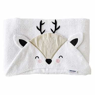 Imagem de Biramar Baby Toalha De Banho Kids Felpuda Com Capuz Bordado Woodland Alce Cinza