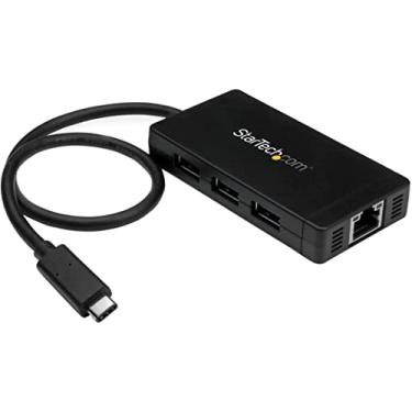 Imagem de StarTech.com Adaptador USB-C para Ethernet, Padrão (Preto), Preto, Ethernet w/ 3x USB-A
