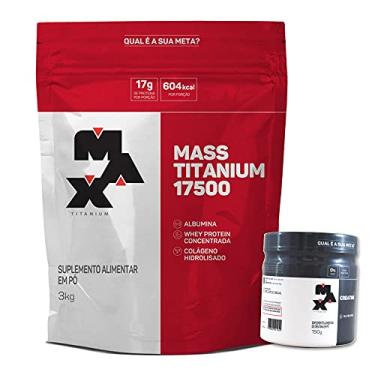 Imagem de Massa Max Titanium Hipercalorico (3kg) + Creatina 150g Max Titanium (Chocolate)
