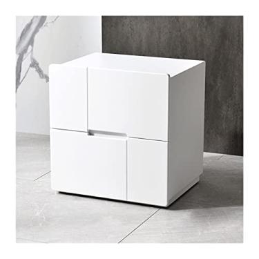 Imagem de jinyi2016SHOP Mesa de cabeceira para cama, quarto, mesa de cabeceira, armazenamento de madeira, gaveta dupla, mesa de cabeceira para quarto (cor: B)