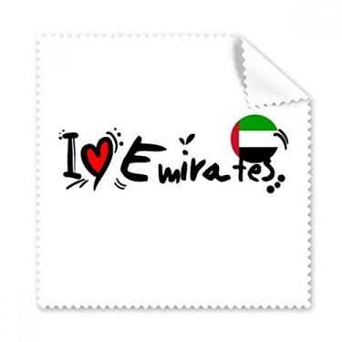 Imagem de I Love Emirates Bandeira de Palavras Amor Ilustração Coração Pano de Limpeza Limpeza de Tela de Celular 5 peças