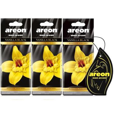 Imagem de 3 Perfumes Pra Carro Cheirinho Areon Vanilla Black