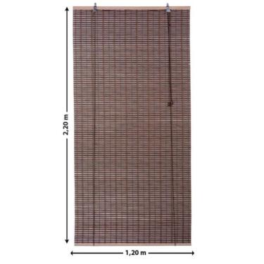 Imagem de Persiana Bambu Rolo Marrom 120 (L) X 220 (A) cm Cortina Madeira Roller 1,20 x 2,20 Marrom