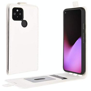 Imagem de YUNCHAO Caixa de telefone Para Google Pixel 5 XL R64 Texture Single Vertical Flip Capa protetora de couro com slots para cartão e moldura de foto capa para celular