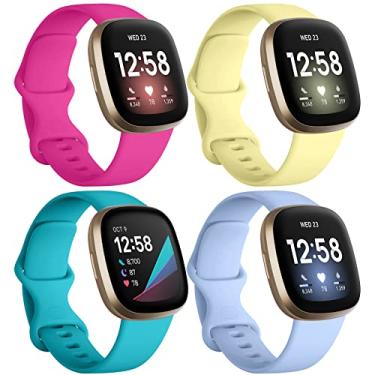 Imagem de Dirrelo Pulseira feminina compatível com Fitbit Sense e Versa, macia de substituição para relógio inteligente Versa 3/4 e Sense 2