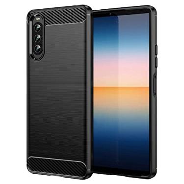 Imagem de HONGYAN Capa de telefone Para Sony Xperia 10 IV TEXTURA DE TEXTURA DE CARBONA TPU CASE TPU Capa protetora
