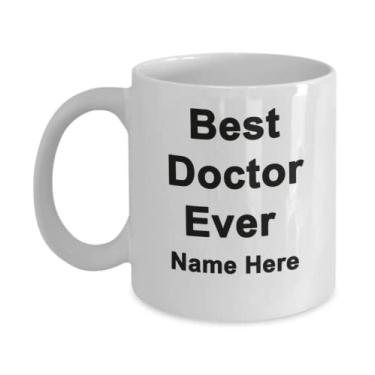 Imagem de SpreadPassion Caneca de café personalizada Best Doctor Ever – Presentes para o médico – Caneca personalizada – de médico – Caneca de café de 444 ml