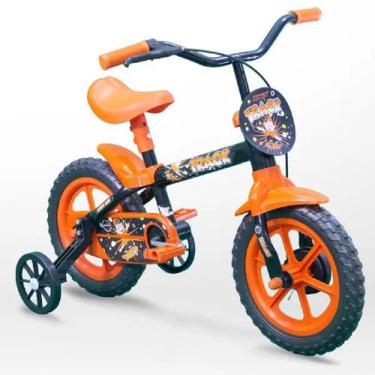 Imagem de Bicicleta Infantil Track Aro 12 Preto Com Laranja Arco Iris Po - Tk3