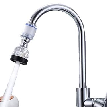 Imagem de Torneiras giratórias de filtro de água de 360° torneira ajustável bocal aerador 3 modos cozinha banheiro chuveiro economia extensor de água borbulhador, transparente, 12,7 x 5,2 cm