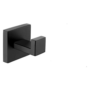 Imagem de Gancho de roupa SUS304 ganchos de parede para banheiro cozinha garagem roupão gancho preto prata ouro ferragens para banheiro, gancho A7B