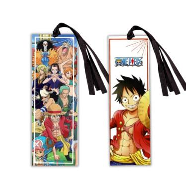 Imagem de Kit 2 Marcadores de página Anime com Fita - One Piece de Livro Anime Cultural Presente Criativo