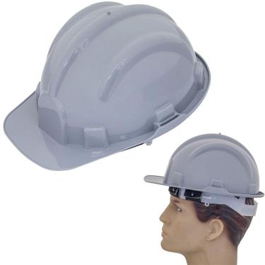 Imagem de Capacete de Segurança Aba Frontal EPI Obras DeltaPlus Cinza ProSafety