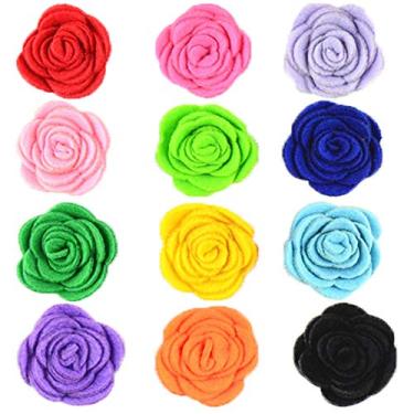 Imagem de JpGdn 12 peças 4 cm rosa pequeno coleira para cães laços flores cachorrinho gatos casamento festa de aniversário colares decoração acessórios deslizantes
