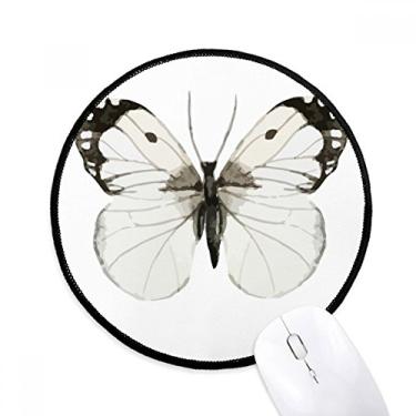 Imagem de Tapete de mouse de borboleta com asas escuras brancas para computador