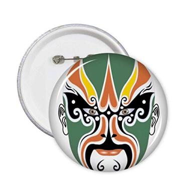 Imagem de Broche Chengyaojin colorido cabeça de ópera de Peking Emblema de botão decoração acessório 5 peças