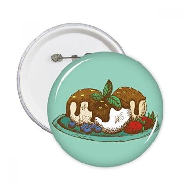 Imagem de Bola de sorvete de chocolate morango alfinetes redondos emblema botão decoração acessório 5 peças