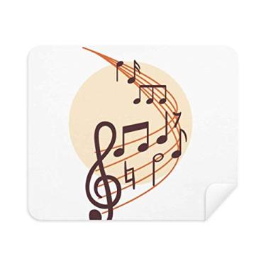 Imagem de DIYthinker Pano de limpeza de notas musicais curvadas em forma redonda 2 peças de tecido de camurça