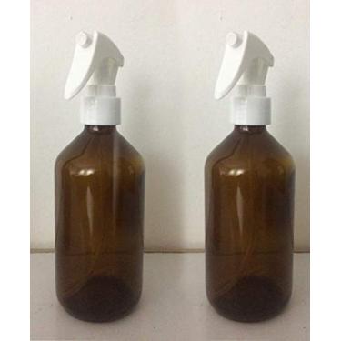 Imagem de 2 Vidros Ambar 250ml Válvula Gatilho Borrifador banheiro cozinha