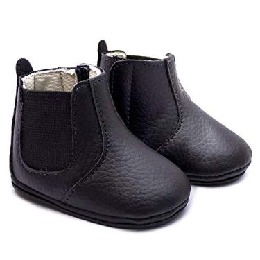 Imagem de Sapatinho Botina Infantil Casual Primeiros Passos Bebê BE01 Dt (17, Preto)