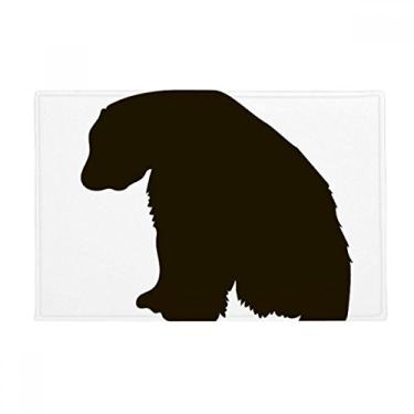 Imagem de DIYthinker Tapete de porta de banheiro antiderrapante com urso polar preto