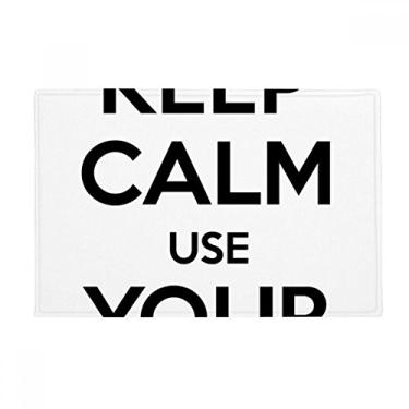 Imagem de DIYthinker Tapete antiderrapante para porta de banheiro com citação Keep Calm and Use Your Brain