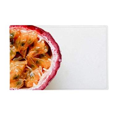 Imagem de DIYthinker Fresh Passion Tapete de porta de banheiro com imagem de frutas tropicais, tapete antiderrapante