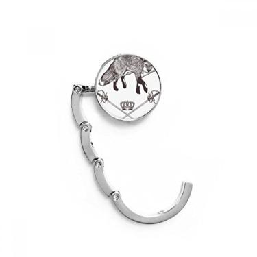 Imagem de Gancho de mesa de espada de raposa, coroa de animais, estilo barroco, gancho decorativo com fecho dobrável