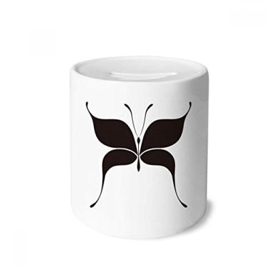 Imagem de DIYthinker Caixa de moedas de cerâmica com borboleta preta de fada para presente de cofrinho