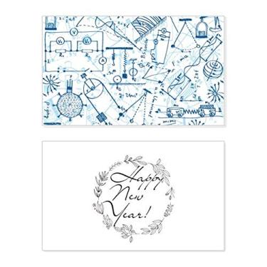Imagem de Blue Physical Eletromagnético Mechanics Chart New Year Festival Greeting Card Bless Message Gift
