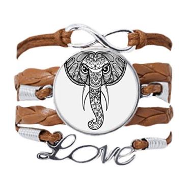 Imagem de DIYthinker Pulseira com pingente de corda de amor e corrente de elefante para presente