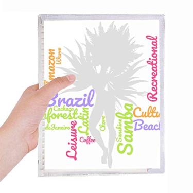 Imagem de Caderno Wordcloud de dança do Brasil, caderno de folhas soltas diário recarregável