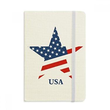 Imagem de Caderno com estampa de estrela dos EUA com estampa oficial de tecido e capa dura