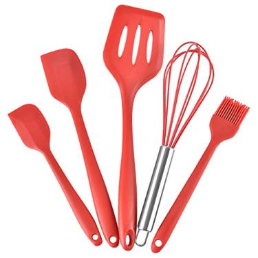 Imagem de Moochy Conjunto de utensílios de cozinha de 5 peças para cozinha Conjunto de utensílios de cozinha de silicone Conjunto de utensílios de cozinha antiaderentes Conjunto de utensílios de cozinha resist